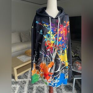 Colorful Splatter Print Hoodie